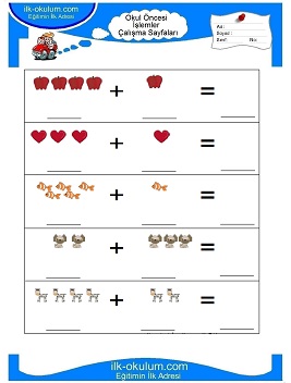 Çocuklar İçin toplam işlemi yaprak testleri 